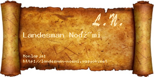 Landesman Noémi névjegykártya